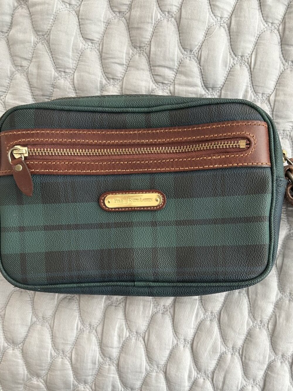 Polo Ralph Lauren “Black Watch” Tartan Canvas Vintage Clutch – Excellent Cond